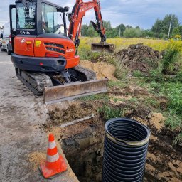 Prace ziemne ( niwelacje terenu ,wykopy ,przyłącza) 