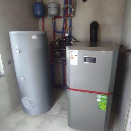 montaż kotła na pellet