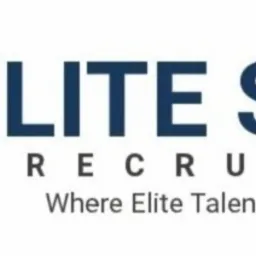Logo firmy Elite Sphere Recruitment z niebieską kulą po lewej. Tekst: ELITE SPHERE, RECRUITMENT, Where Elite Talents Meet Opportunities.