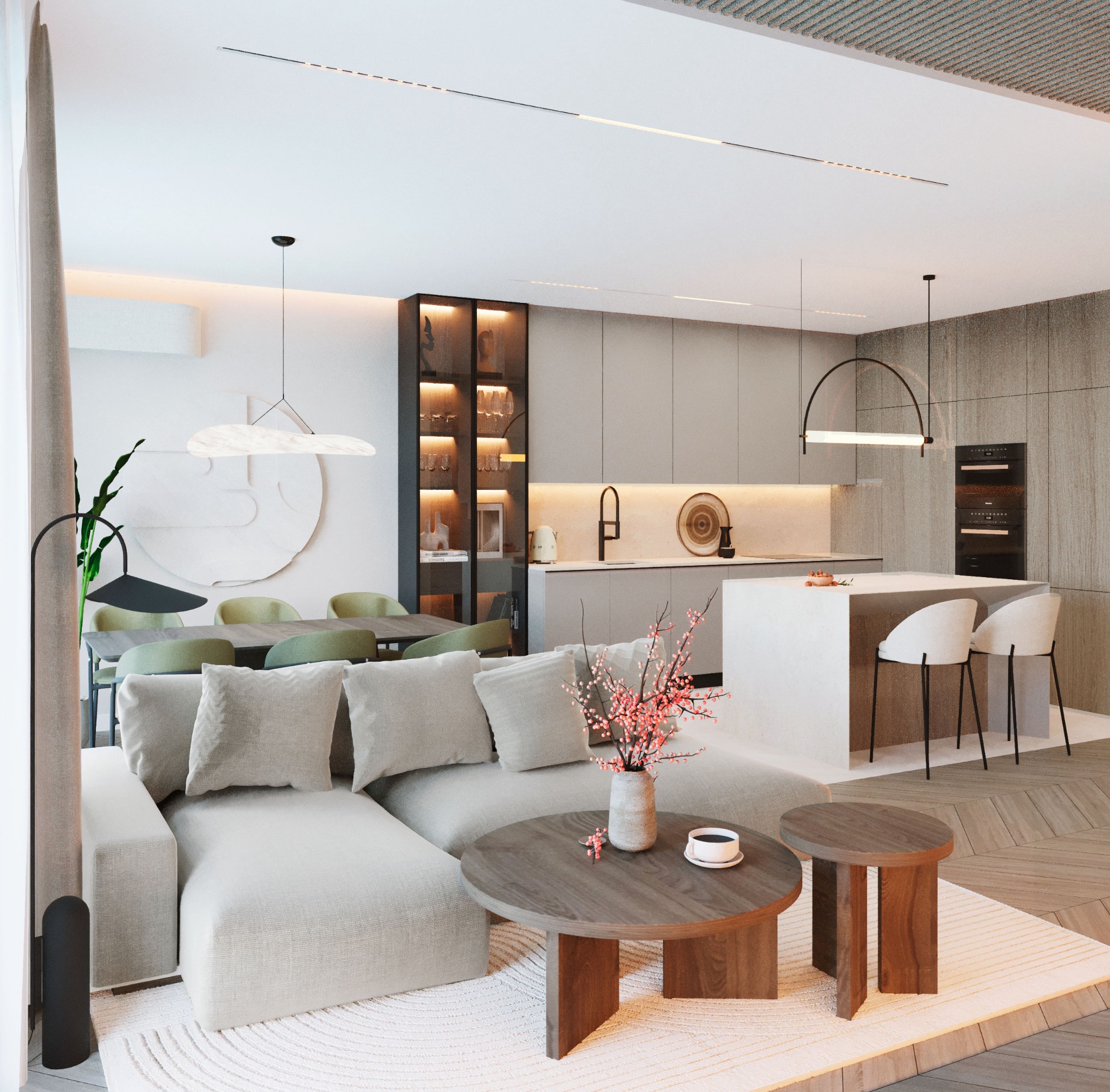 Projekt wnętrza domu jednorodzinnego w Gdańsu.