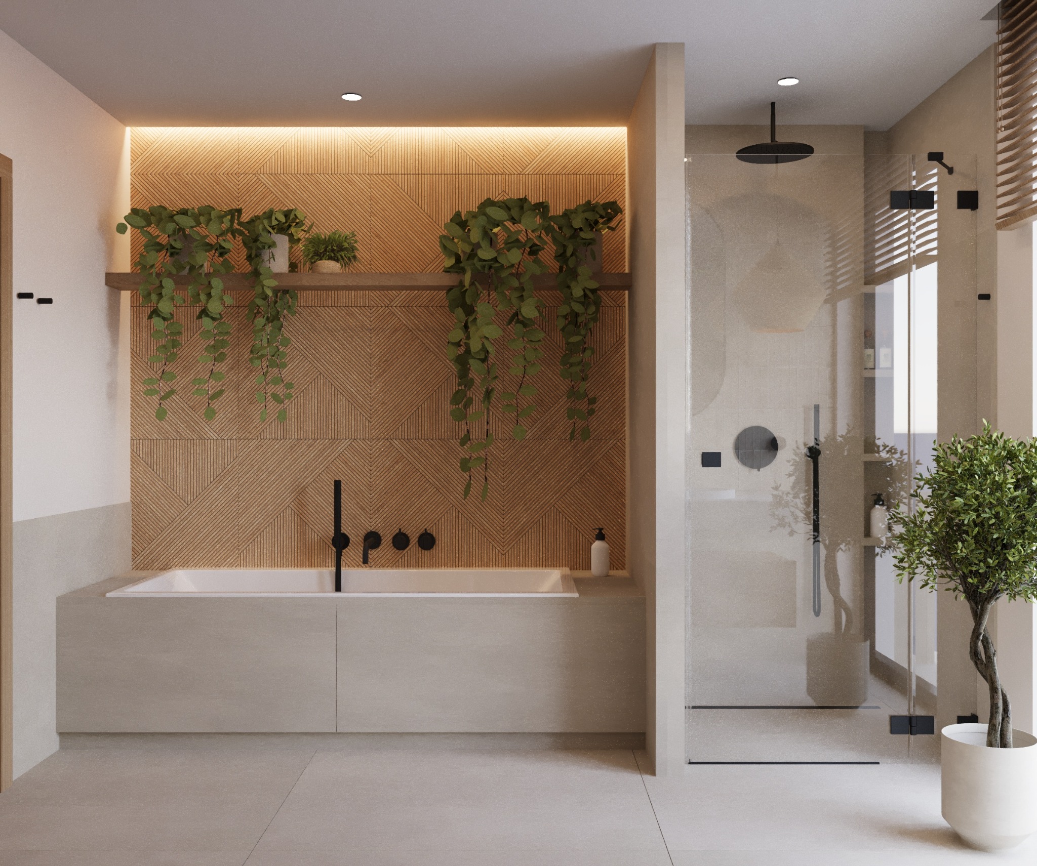 Projekt łazienki w domu jednorodzinnym.