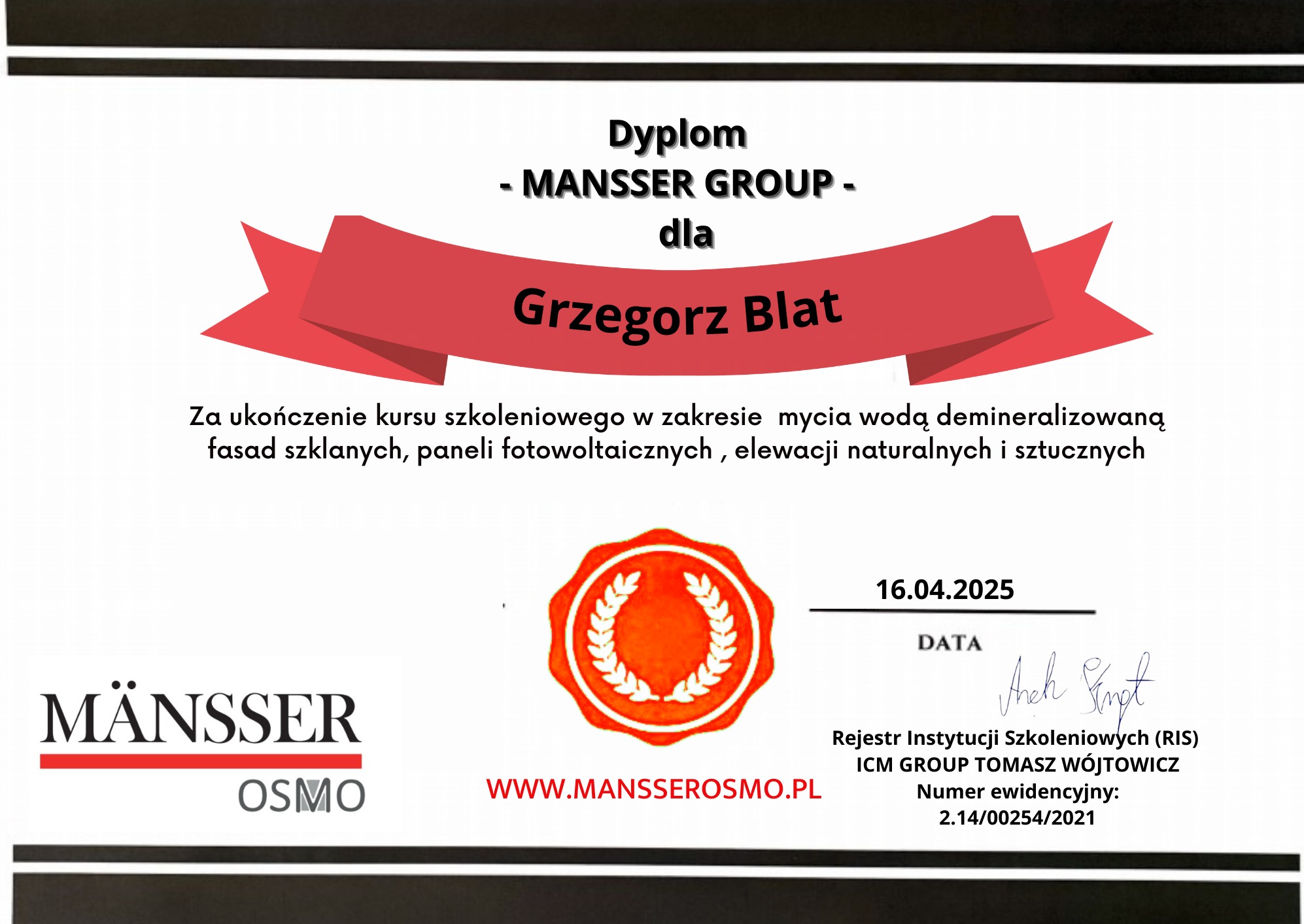 Profesjonalny certyfikat szkolenia