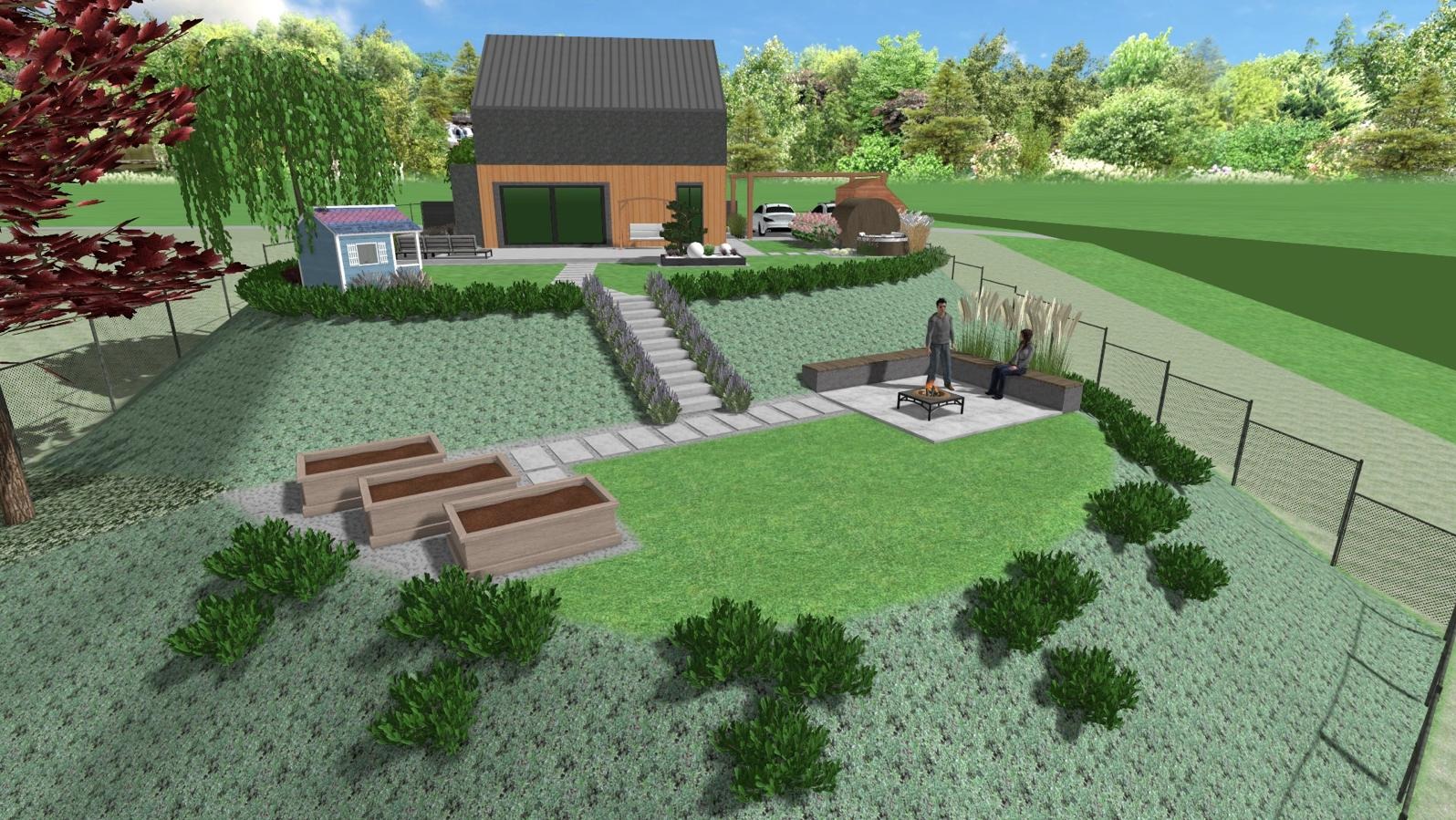 Praca z projektu projektowanie ogrodu