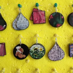 HIT LATA!!! Kolczyki drewniane, zdobione ręcznie DECOUPAGE