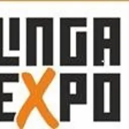 Logo Lunga Expo z pomarańczowym X w nazwie, czcionka blokowa, nowoczesny design. Grafika firmowa z nazwą marki.