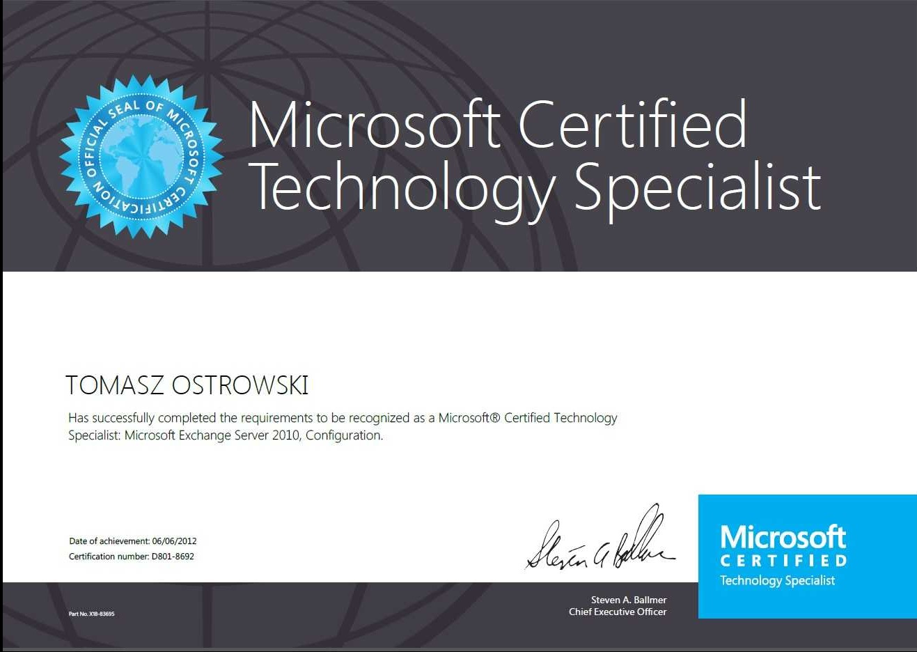 Microsofe certified technology specialist