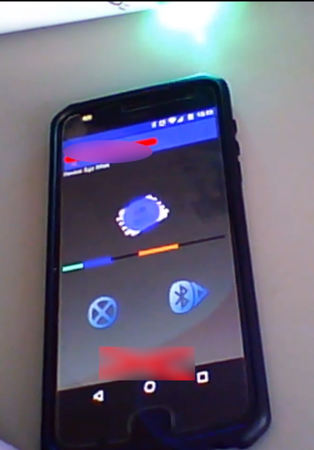 Jeden z widoków sterujacych urządzeniem dzięki aplikacji w telefonie