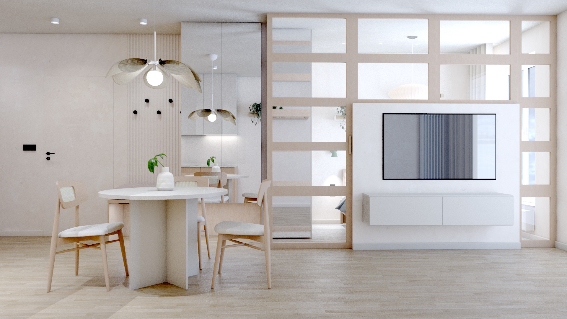 Projekt mieszkania w stylu Japandi