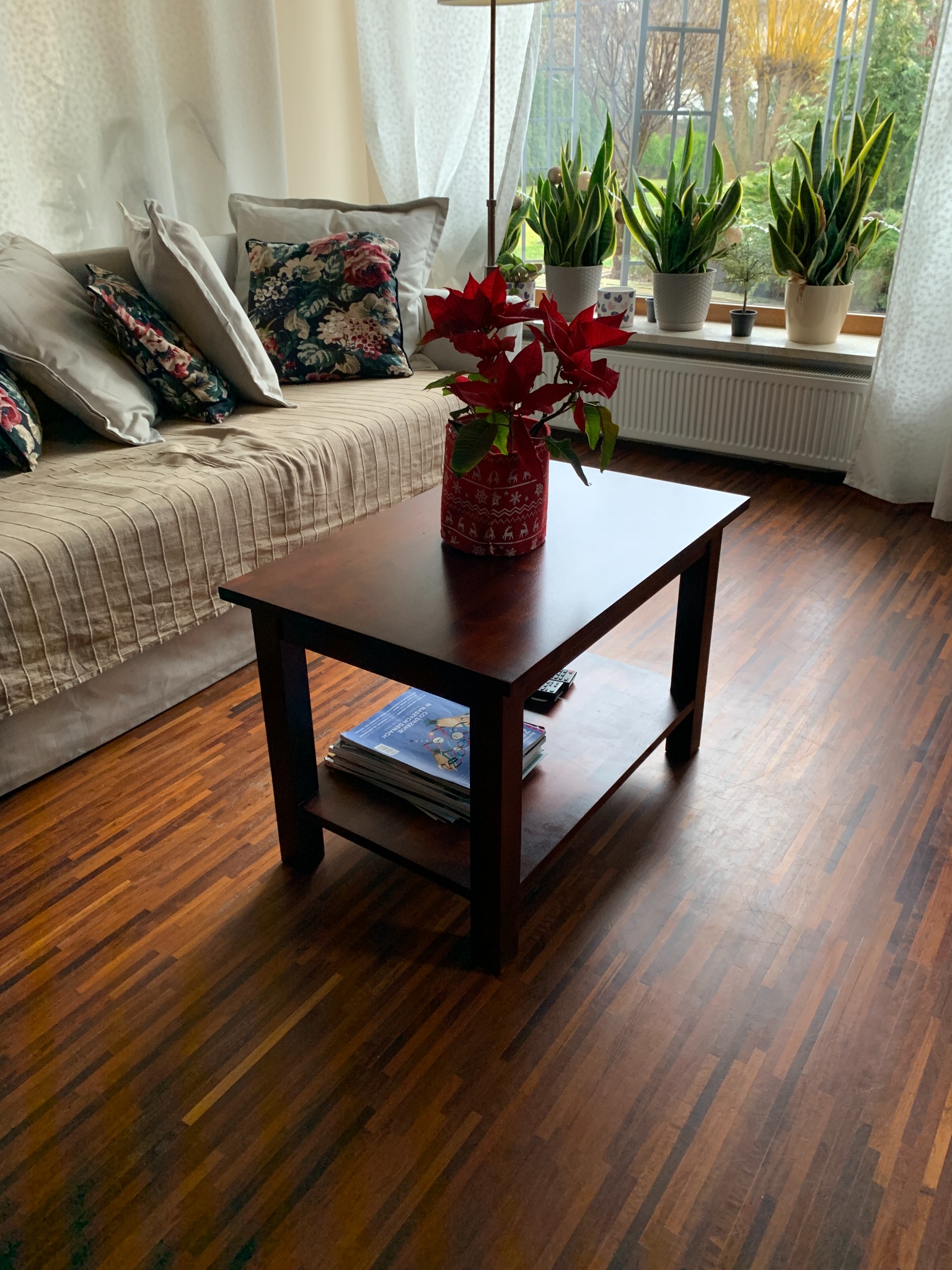 Stolik kawowy, lite drewno bejca olej