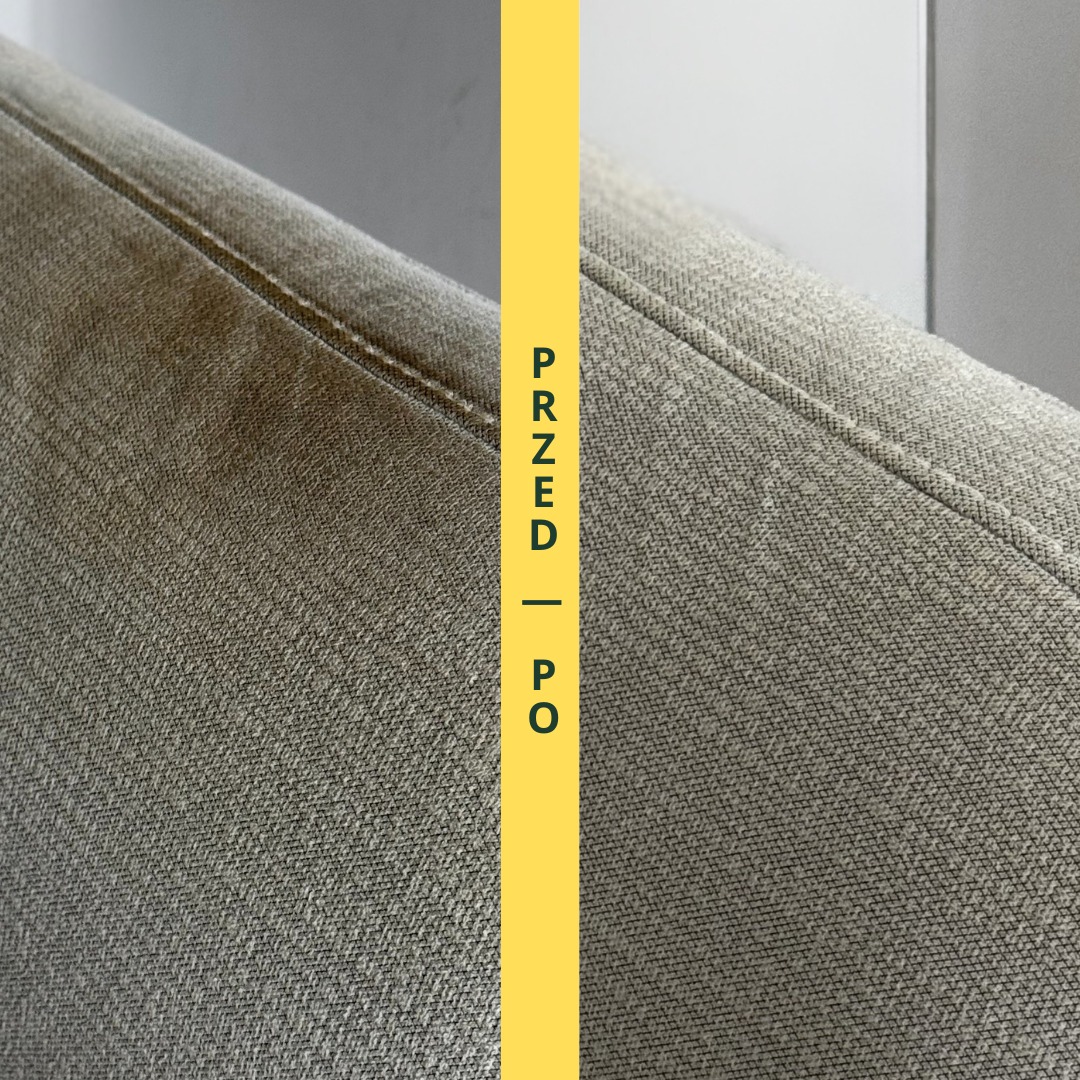 Różnica przed praniem i po kanapy