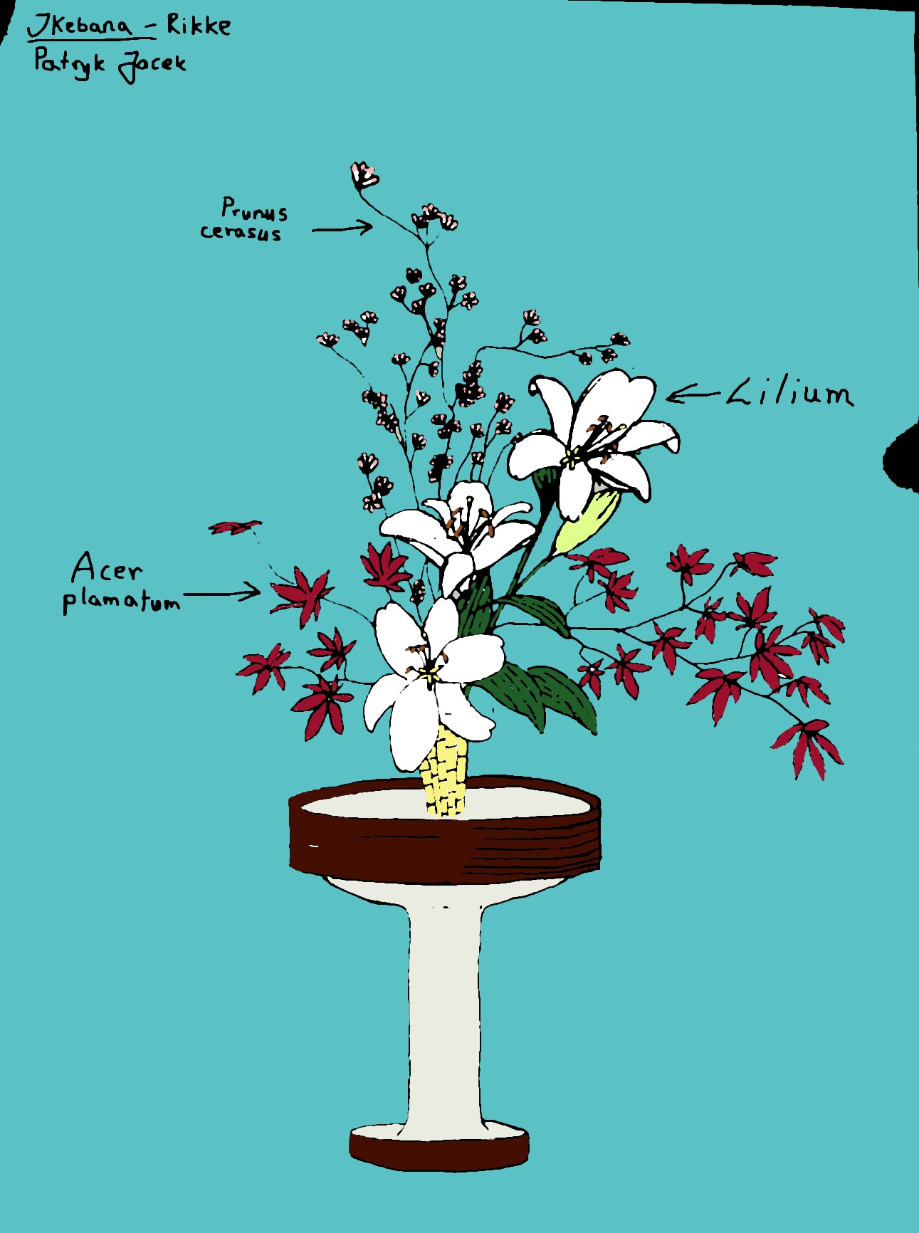 Zdobienia donic w stylu Ikebana Rikke