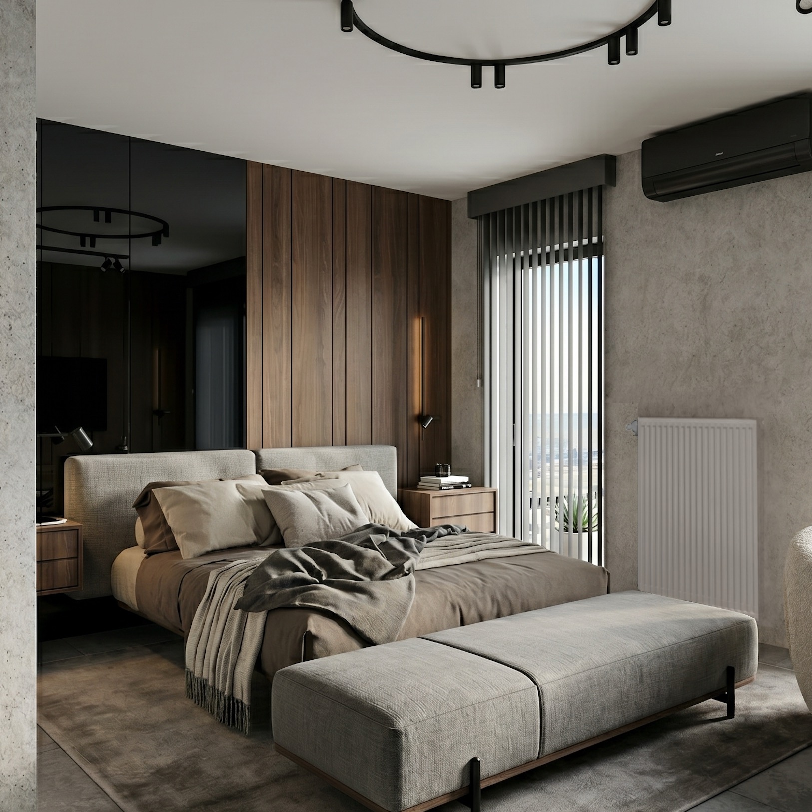 3. mieszkanie soft industrial-sypialnia