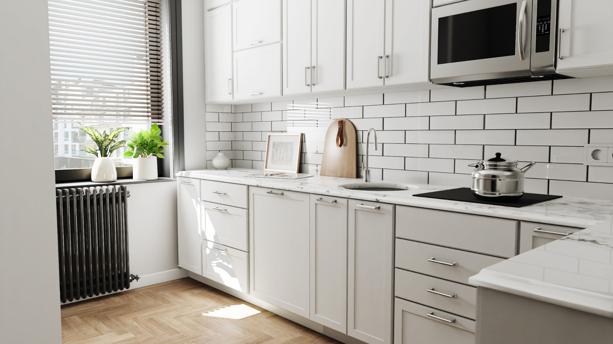 Wizualizacja projektu kuchni.