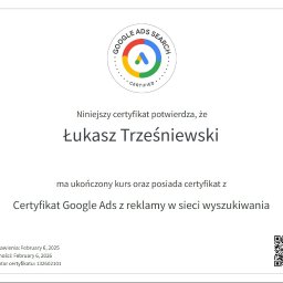 Certyfikat Google Ads - Reklamy w sieci wyszukiwania