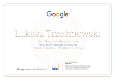 Certyfikat Google - Marketing internetowy