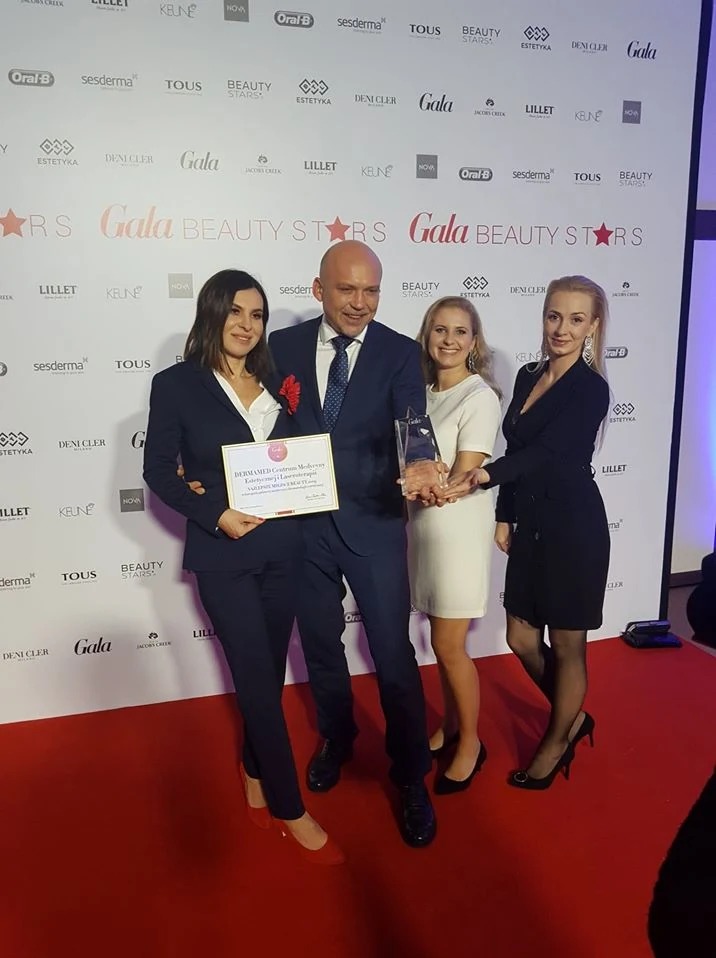 Zespół Dermamed centrum medycyny estetycznej z nagrodą Gala Beauty Stars