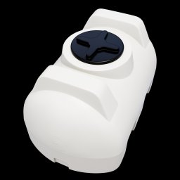 EKO AQUA CLEAN SPÓŁKA Z OGRANICZONĄ ODPOWIEDZIALNOŚCIĄ - Biały, poziomy zbiornik na wodę 500L z czarnym deklem na czarnym tle. Widoczny napis '500 L' i logo producenta. Zbiornik z tworzywa sztucznego, przeznaczony do magazynowania wody.