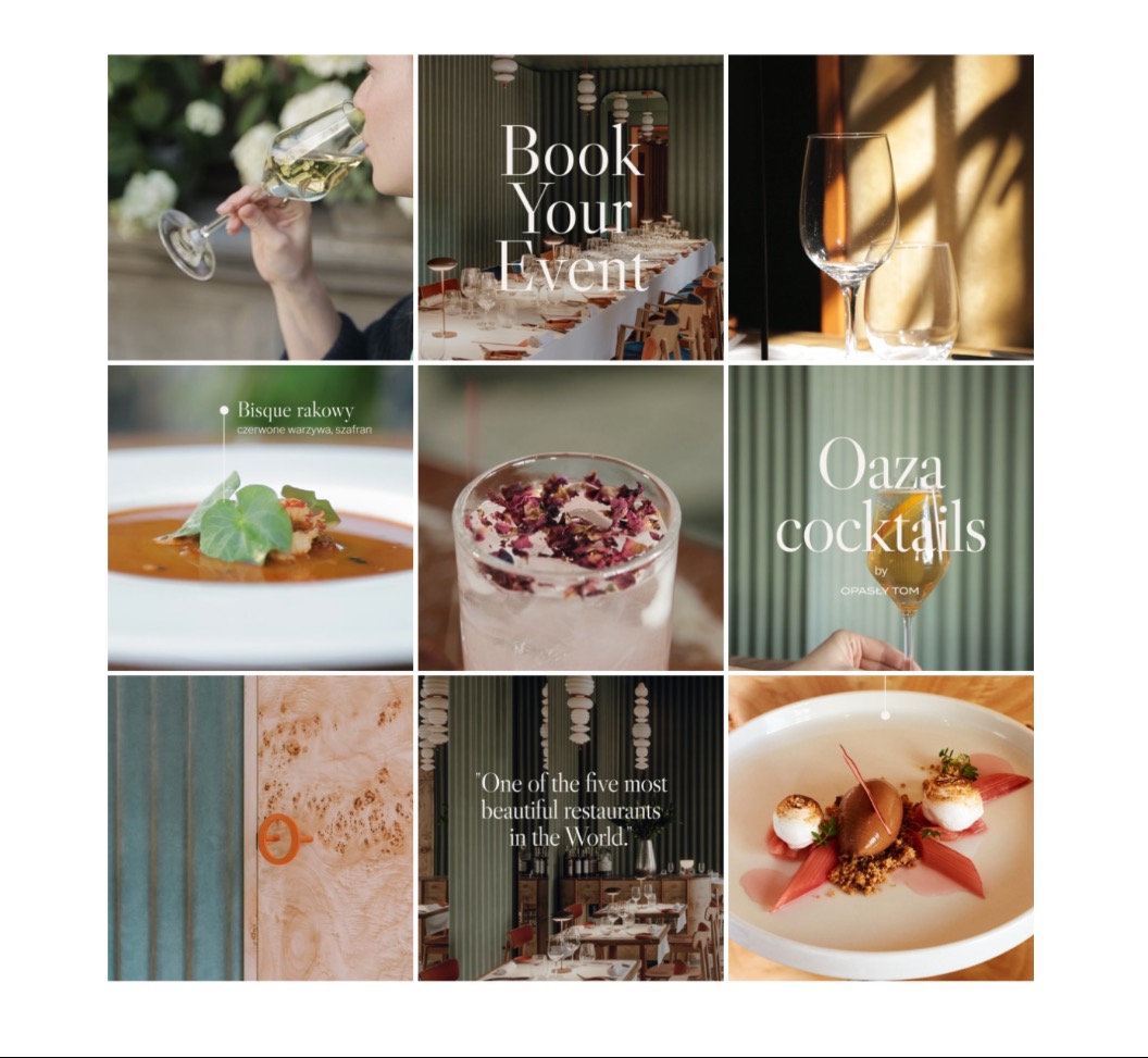 Realizacja social mediów dla klienta z branży gastronomicznej premium (fine dining)