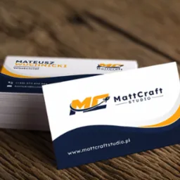 Prezentacja projektu graficznego wizytówki firmowej - MattCraft Studio