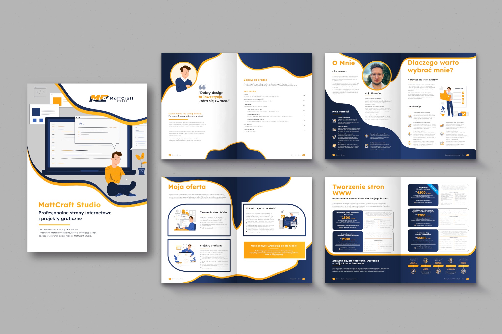 Prezentacja projektu graficznego broszury reklamowej - MattCraft Studio