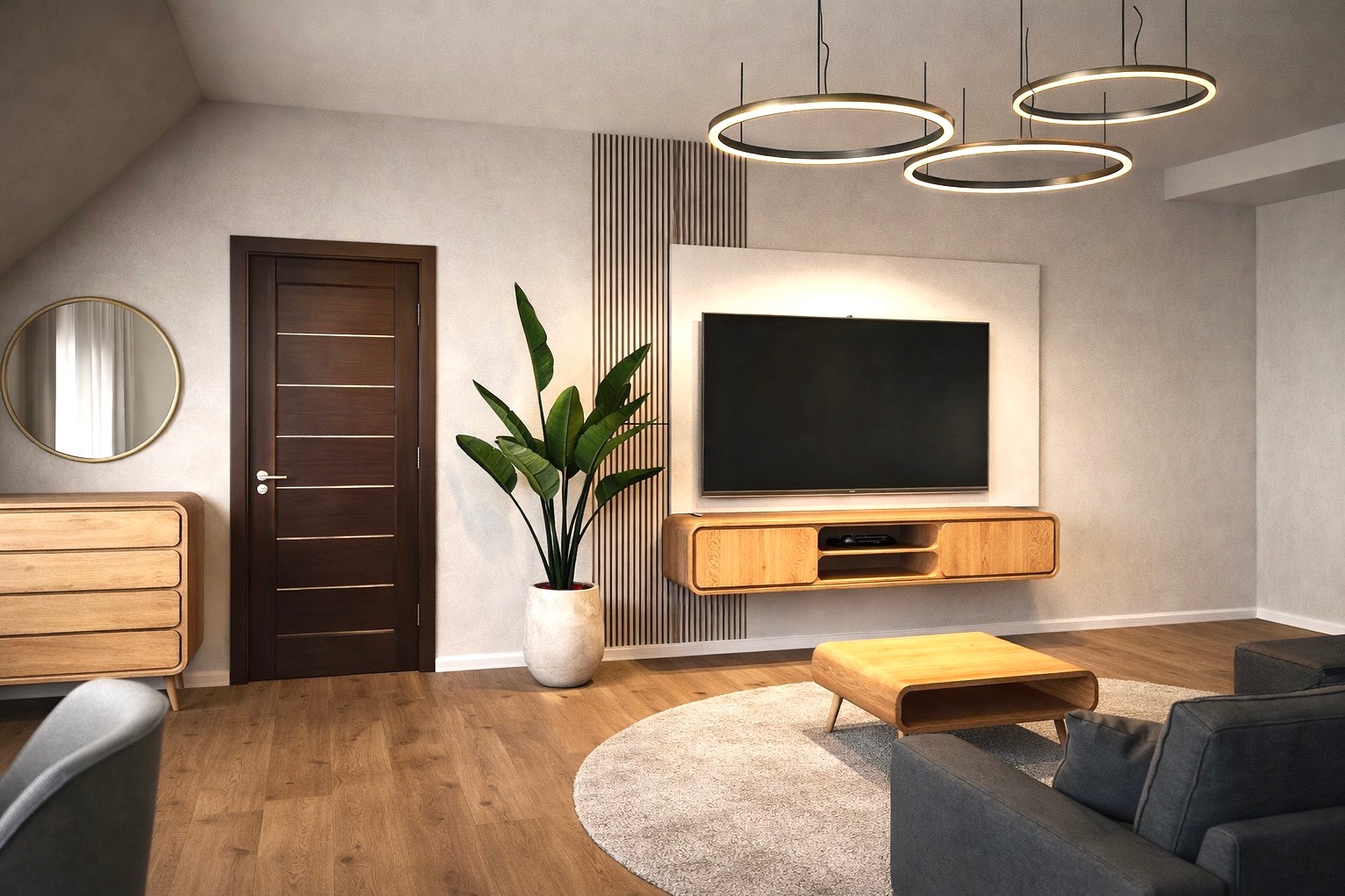 Projekt wnętrza mieszkania na poddaszu