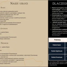 Oferta usług księgowych w Ełku. Pakiety: Basic, Optimum, Premium. Ewidencja, deklaracje VAT, PIT, CIT, analiza sprawozdań, audyt, doradztwo i windykacja.