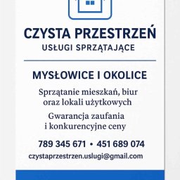 Czysta-przestrzen Dawid Szymowiak - Sprzątanie w Biurze Mysłowice