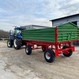 PREMIUM LAK - KRZEMIEŃ, MAZUR, WTOREK SPÓŁKA JAWNA - Renowacja przyczepy od traktora (podwozie, burty, felgi) - piaskowanie + podkład + kolor.