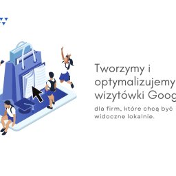 Twoja-Wizytowka.pl - Grafika: Optymalizacja wizytówek Google dla firm, z motywem edukacyjnym i elementami graficznymi na tablecie. Hasło: Twoja-wizytowka.pl.