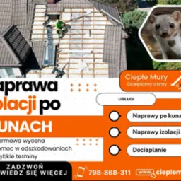 Naprawa izolacji dachu po kunach. *Pomoc w odszkodowaniach *Darmowa wycena