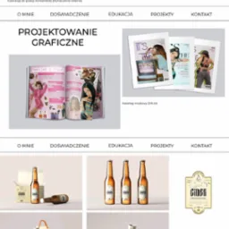 Przykłady projektów graficznych: ilustracje do poezji koreańskiej, katalog modowy ZIN A5, identyfikacja wizualna marki Cider i Milk Cosmetics.