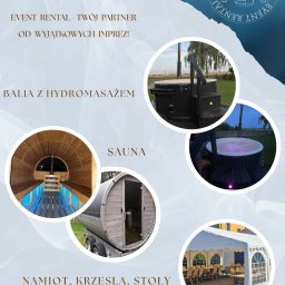 Rozpromowanie nowopowstałej działalności EVENT RENTAL w social mediach. Powyżej przykładowa ulotka. 