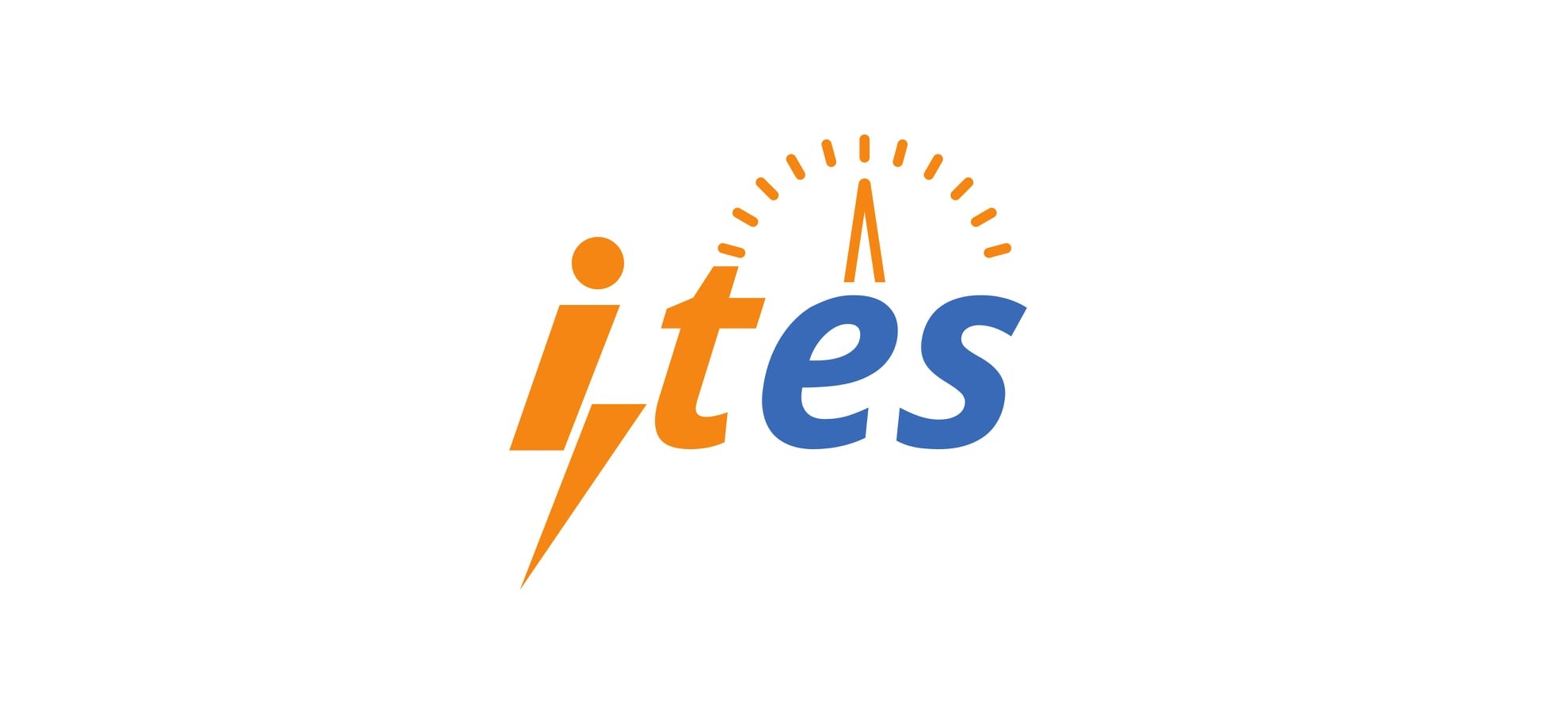Pomarańczowo-niebieskie logo firmy z symbolem błyskawicy i wskaźnikiem, na białym tle. Logo jest proste i nowoczesne, z wyraźnym kontrastem kolorów.