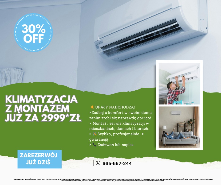 Klimatyzacja 3.5kw już od 2999zł Zadzwoń i zapytaj o szczegóły