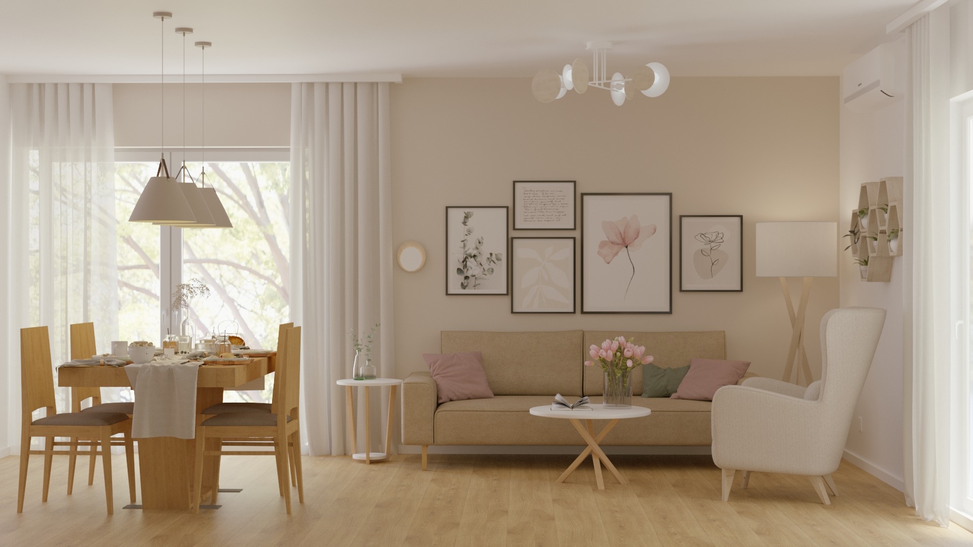 Salon w stylu Scandi, miejsce realizacji - Św. Katarzyna- Biuro Projektowe DekorAnn