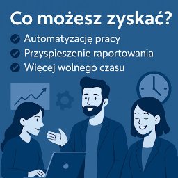 Korzyści z wdrożenia AI w organizacji: Automatyzacja pracy, oszczędność czasu, większa produktywność, obsługa klienta 24/7.