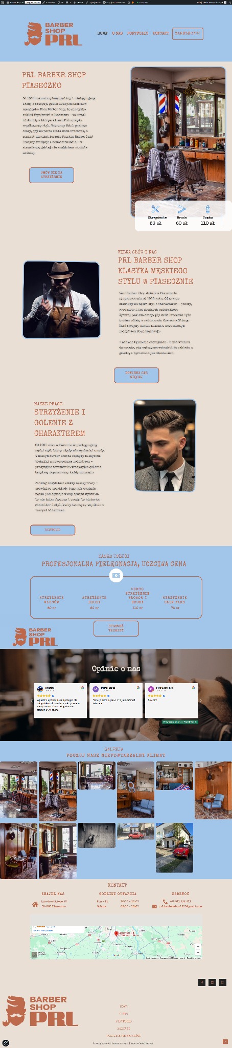 Storna internetowa dla barber shopu z Piaseczna