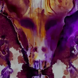 Abstrakcyjna okładka albumu muzycznego z fioletowo-złotymi plamami i napisami 'REM' i 'DROF XO' w rogach. Stylizowane, rozmyte kształty tworzą surrealistyczny obraz.