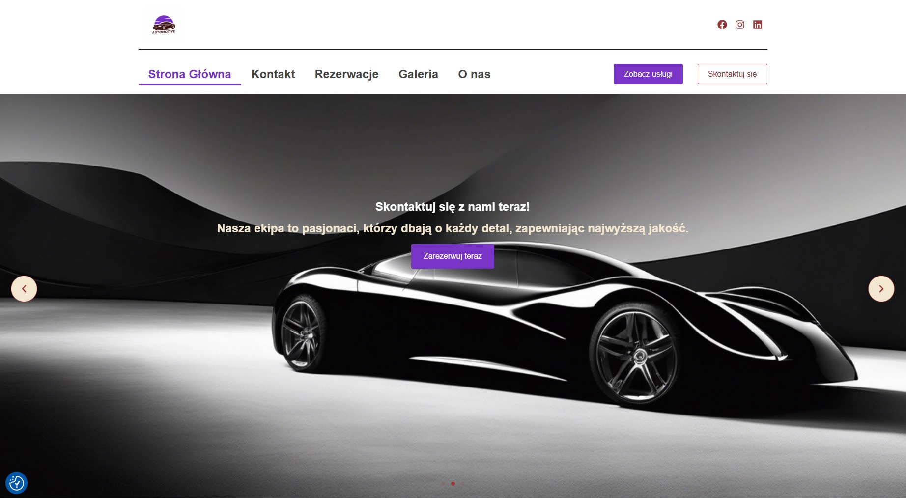 Strona dla auto detalingu