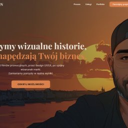 Strona dla Freelancera Graficznego prezentująca jego portfolio. 