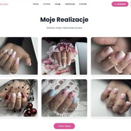 Strona dla Studia Paznokci wraz z przykładami realizacji. 