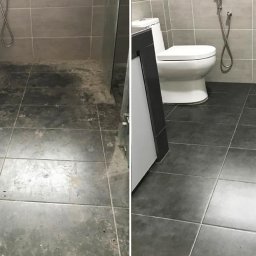 Sprzątanie łazienki po remoncie
Pozbyliśmy się kurzu, osadów, resztek silikonu i zaprawy. Umyliśmy dokładnie każdą powierzchnię – od płytek i fug po armaturę i lustra. Łazienka jest teraz czysta, błyszcząca i gotowa do użytku.