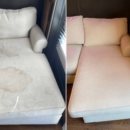 Czyszczenie jasnej kanapy z drugiej ręki
Przywróciliśmy jej świeżość i czystość dzięki głębokiemu praniu ekstrakcyjnemu. Usunęliśmy plamy, zabrudzenia i nieprzyjemne zapachy. Odkurzona, odplamiona i pachnąca – kanapa wygląda jak nowa.