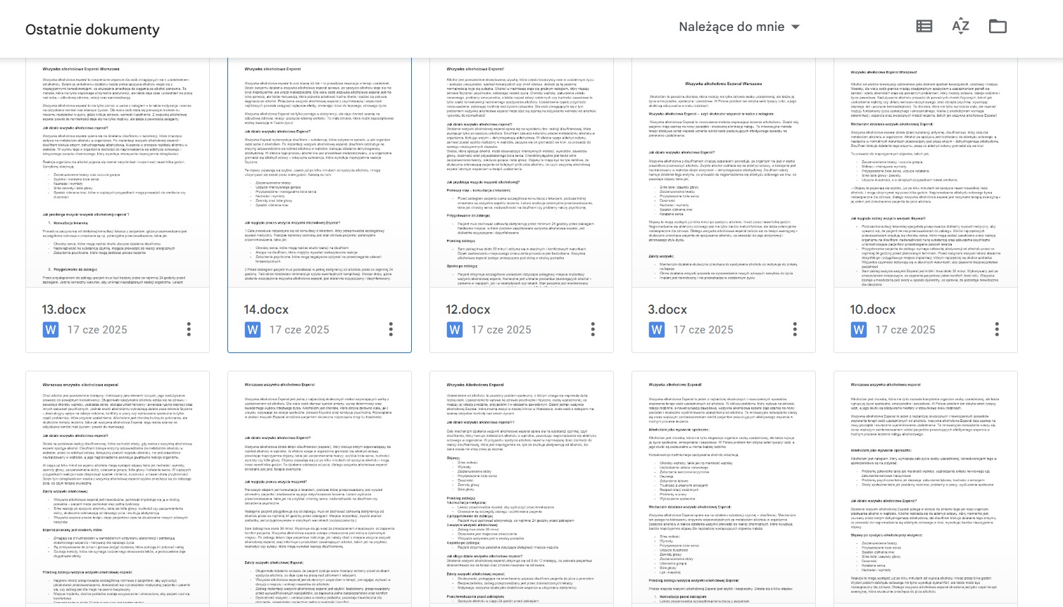 pare przykładów mojej pracy w copywritingu