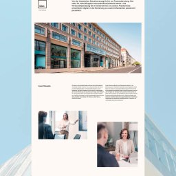 Brandfeld - Nowoczesna strona internetowa firmy KTM Steuerberatung z budynkiem w tle, prezentująca ofertę doradztwa podatkowego i biznesowego z naciskiem na cyfryzację i relacje z klientami.