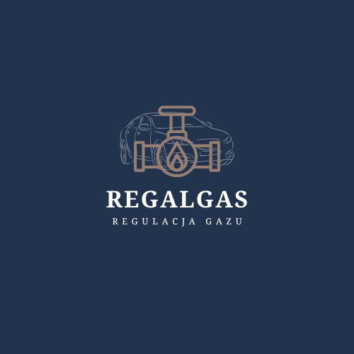 Minimalistyczne logo firmy zajmującej się regulacją gazu w pojazdach