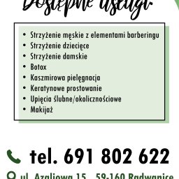 Weronika Kaczmarczyk - tył ulotki do salonu kosmetycznego