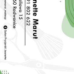 Weronika Kaczmarczyk - tył wizytówki do salonu kosmetycznego