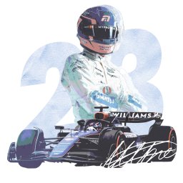 design koszulki przedstawiający kierowcę Formuły 1