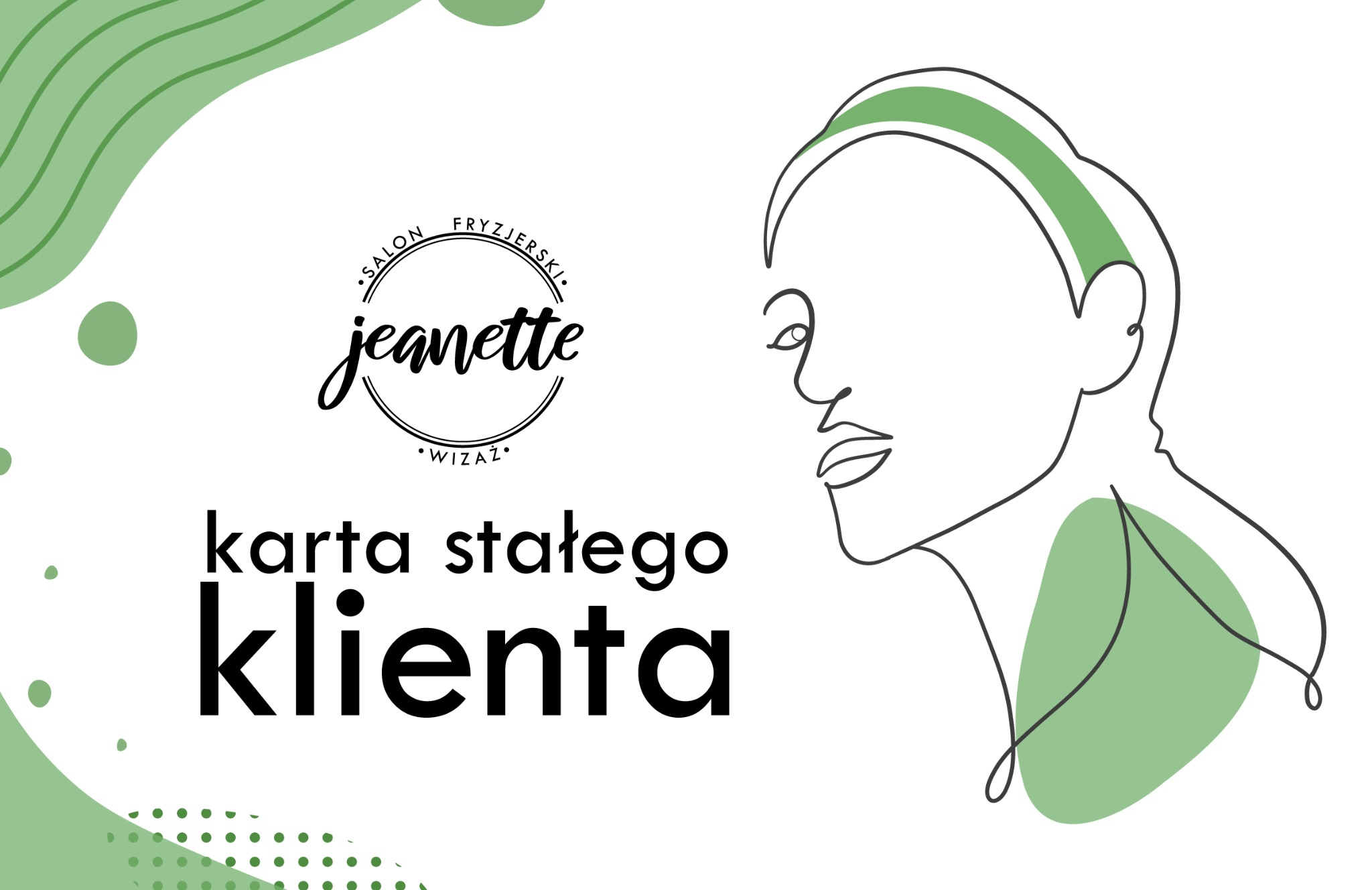 przód karty stałego klienta dla kobiet do salonu kosmetycznego